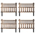 Gardenised Plastic Outdoor Decor Garden Flower Edger Fence, Border, 4 Panels, Bronze QI004112BZ.4